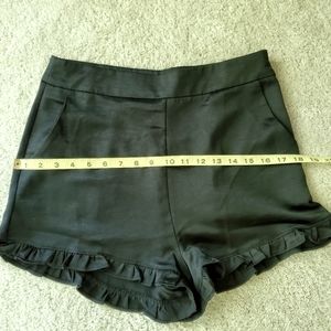 She + Sky black ruffle shorts